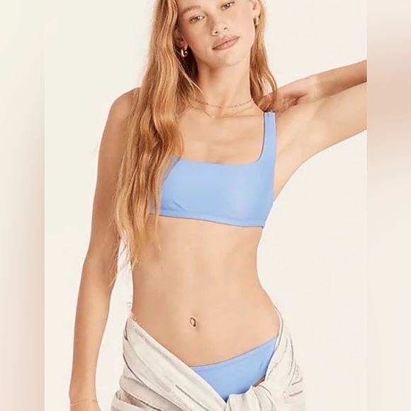 NWT J Crew Squareneck bikini top and bikini bottom Size Large Pale Seascape - Picture 6 of 6